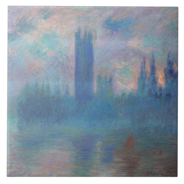 Houses of Parliament (London), Monet Ceramic Tile (Front)