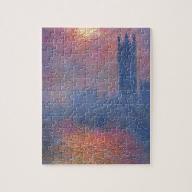 Houses of Parliament, London, Sun Breaking Through Jigsaw Puzzle (Vertical)