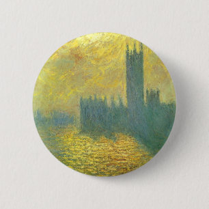Houses of Parliament, Stormy Sky by Claude Monet 6 Cm Round Badge