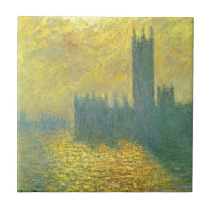Houses of Parliament, Stormy Sky by Claude Monet Ceramic Tile