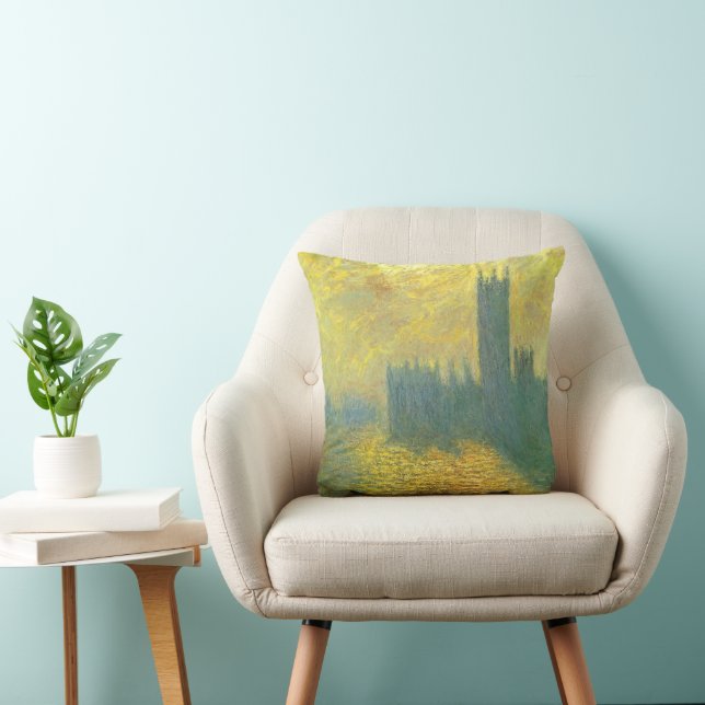 Houses of Parliament, Stormy Sky by Claude Monet Cushion (Chair)