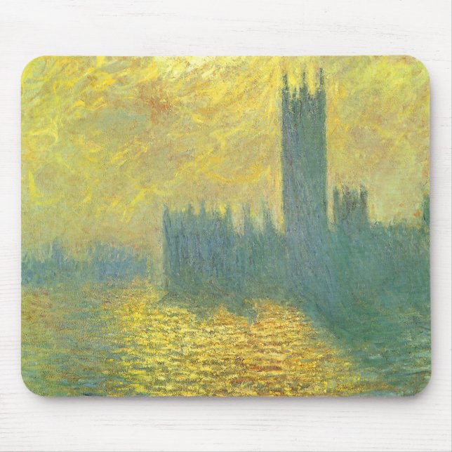 Houses of Parliament, Stormy Sky by Claude Monet Mouse Pad (Front)