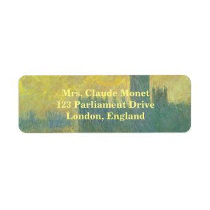 Houses of Parliament, Stormy Sky by Claude Monet Return Address Label