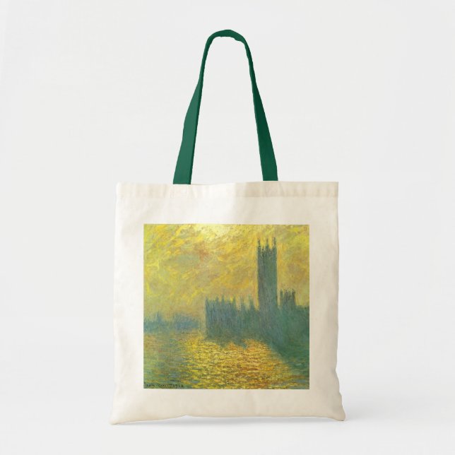 Houses of Parliament, Stormy Sky by Claude Monet Tote Bag (Front)