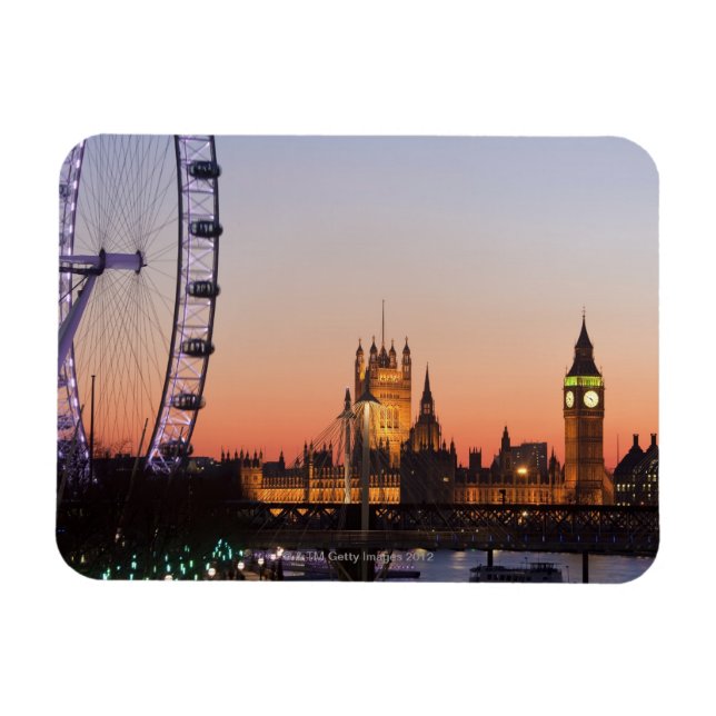 Houses of Parliament & the London Eye Magnet (Horizontal)