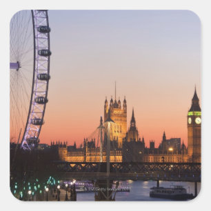 Houses of Parliament & the London Eye Square Sticker