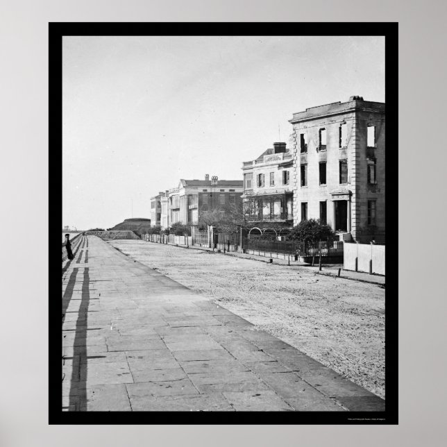 Houses on the Battery in Charleston, SC 1865 Poster (Front)