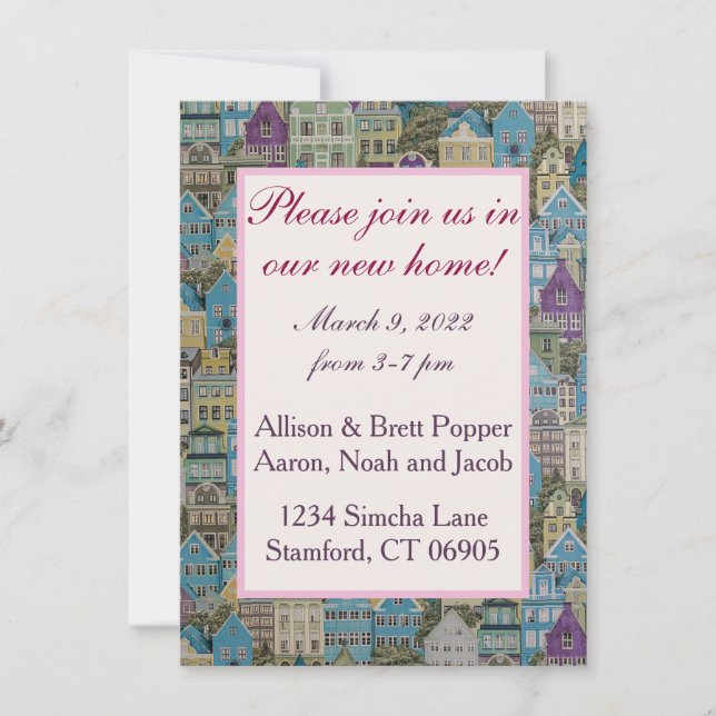 Houses on the Hill Housewarming Party Card (Front)