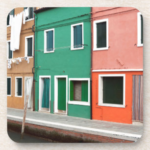Houses on the waterfront coaster