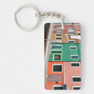 Houses on the waterfront key ring