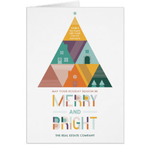 Houses & Tree Real Estate Folded Holiday Card