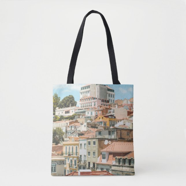 HOUSES UNDER CLEAR SKY TOTE BAG (Front)