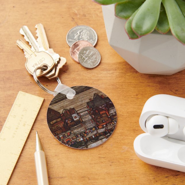 Houses with Laundry (Seeburg II) by Egon Schiele Key Ring (Desk)