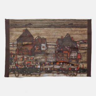 Houses with Laundry (Seeburg II) by Egon Schiele Tea Towel