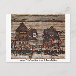 Houses With Washing Lines By Egon Schiele Postcard
