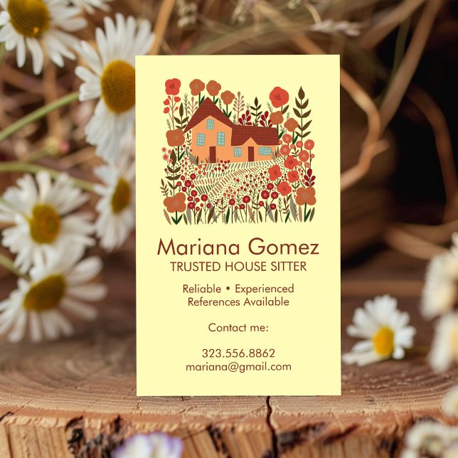 Housesitter House Sitting Garden Farmhouse Custom Business Card (Housesitter House Sitting Garden Farmhouse Custom Business Card
)