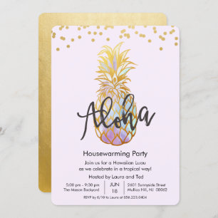Housewarming Aloha Luau Hawaiian Party Invitation