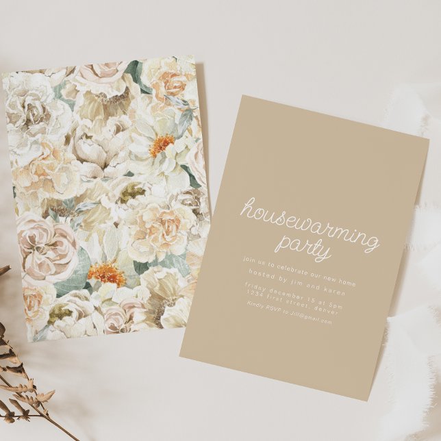Housewarming Boho Floral Wallpaper Party Invite (Creator Uploaded)