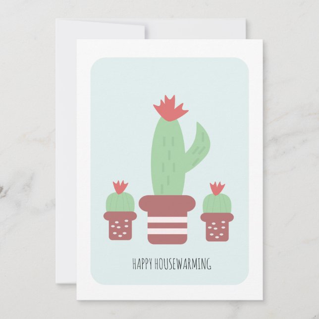 Housewarming Cactus House Plants New Home Card (Front)