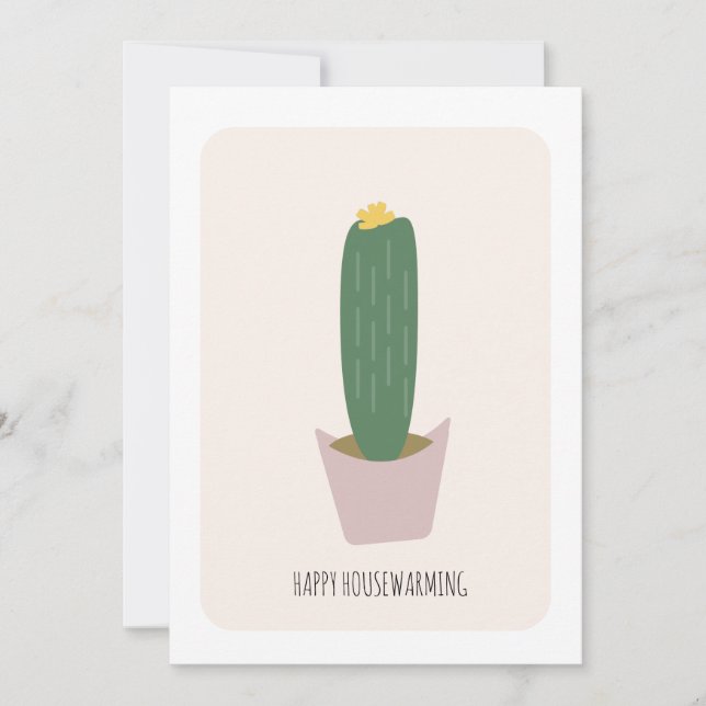 Housewarming Cactus Tall House Plant New Home Card (Front)