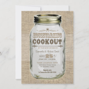 Housewarming Cookout Mason Jar Invitation