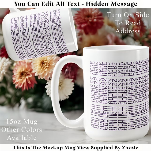 Housewarming Custom Address Hidden Message Trendy Coffee Mug (Creator Uploaded)