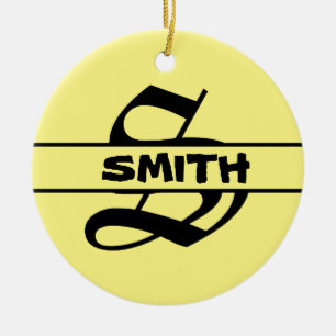 Housewarming Gift - Personalised Names Monogram Ceramic Ornament