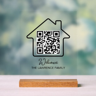 Housewarming Gift   Personalised WiFi QR Code Acrylic Sign