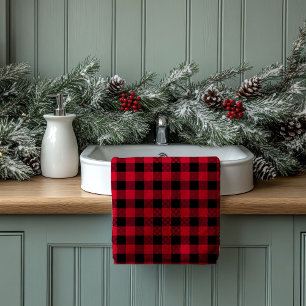 Housewarming Gift Red Black Plaid Towel Style