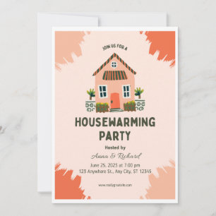 Housewarming Invite Template, Orange Invitation 