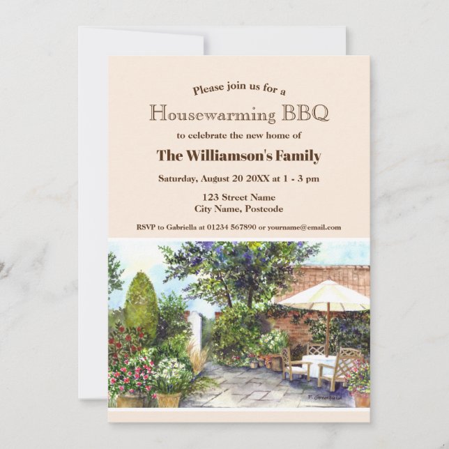 Housewarming New Home Terrace of Manor House York Invitation (Front)