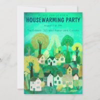 Housewarming Party Drawing Cute Country Village