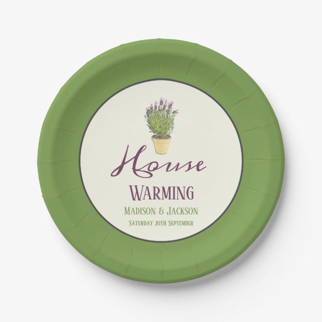 Housewarming Party| Elegant Chic French Lavender Paper Plate (Front)
