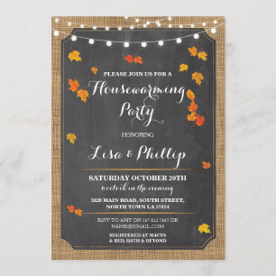 Housewarming Party Fall Rustic New Home Invite