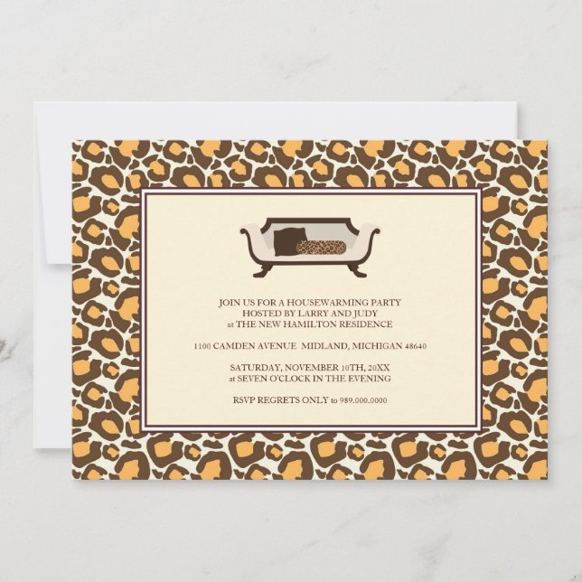 Housewarming Party Invitation {Leopard Print} (Front)