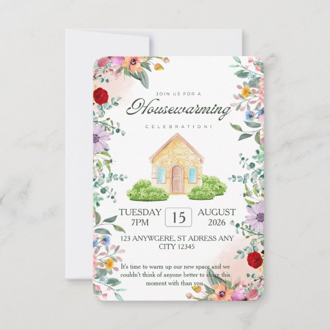Housewarming Party Invitation, New Home invitation (Front)