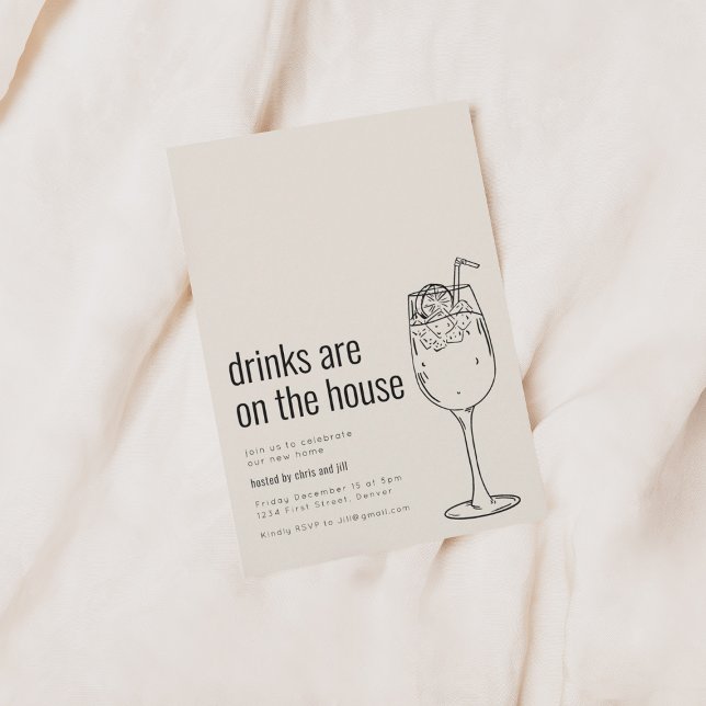 Housewarming Party Invitation with Cocktail (Creator Uploaded)