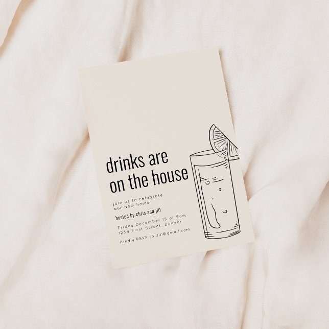 Housewarming Party Invitation with Cocktail (Creator Uploaded)