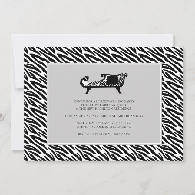 Housewarming Party Invitation {Zebra Print} (Front)