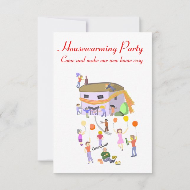 Housewarming Party Invitations House in a scarf. (Front)