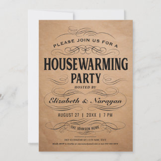 Housewarming Party Invitations Vintage Scrollwork