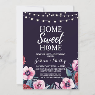 Housewarming Party Navy Pink New Home Invite