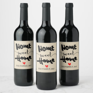housewarming party - NEW HOME, HOME SWEET HOME Wine Label