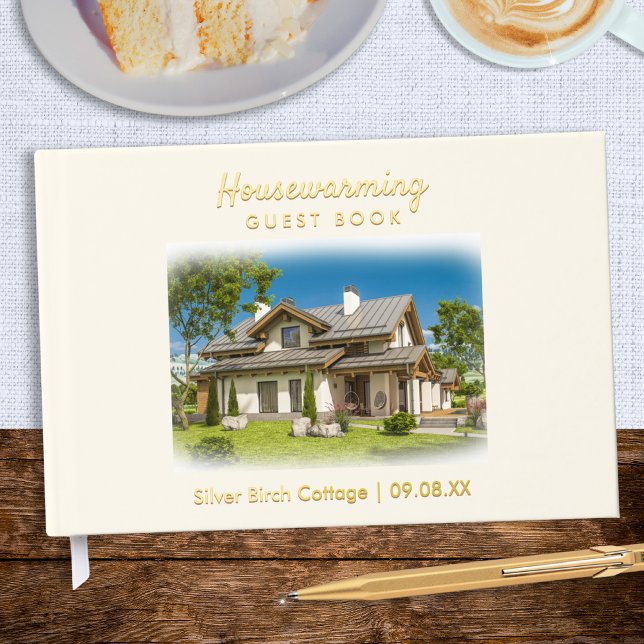 Housewarming Party New Home Welcome Visitors Guest Book (A keepsake guest book for your housewarming, to customize with a photo, date, house name and address)