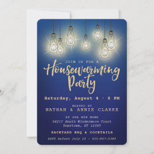 Housewarming Party String Of Glowing Lights Invitation