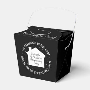 Housewarming Party Thank You Black & White Elegant Favour Box