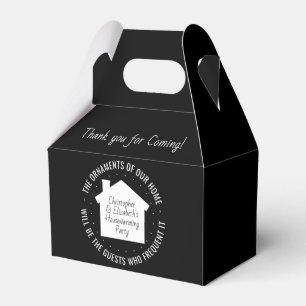 Housewarming Party Thank You Black & White Elegant Favour Box