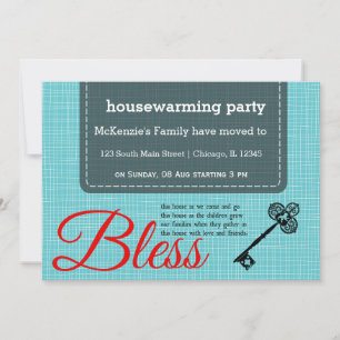 Housewarming party typography invitation