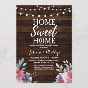 Housewarming Party Wood Rustic New Home Invite