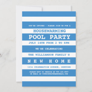 Housewarming Pool Party Invitations